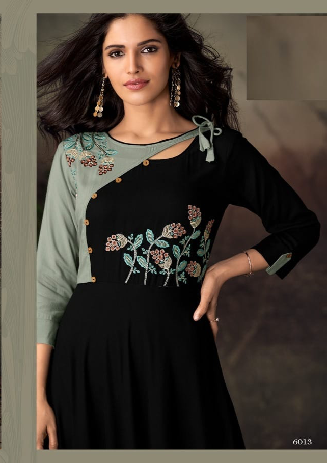 Multi Color 3/4 Th Sleeves Modern Stylish Cotton Material Embroidered Kurtis  at Best Price in Jaipur | Mahere International